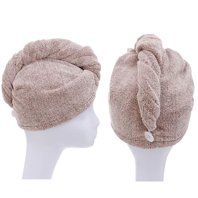 M-bestl 2 Pack Hair Towel Wrap, Rapid Carbon Fiber Hair Drying Towel - Image 4