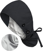 Satin Lined Scrub Caps with Buttons & Sweathand, Surgical Caps by Yuest