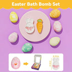 Easter Bath Bombs with Surprise Inside: 9 Pcs Natural Organic Egg Bunny Shaped - Image 4