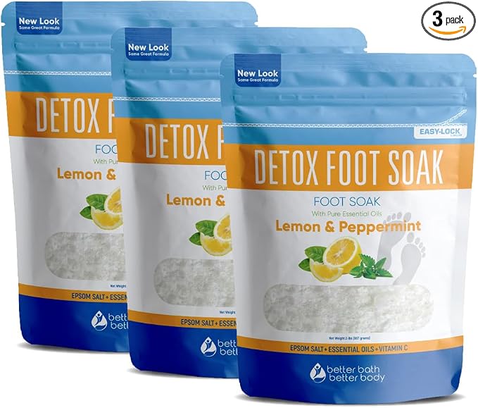 Detox Foot Soak Epsom Salt Soothing Soaks and Athlete's Foot Detox by BetterBathBetterBody