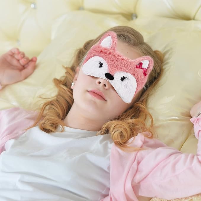 Haysandy 3 Pieces Sleep Mask for Kids Girls Cute Cat Sleeping Eye Cover Soft - Image 6