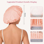 Shower Cap for Women Waterproof Reusable, Large Shower Cap Non-Slip - Image 2