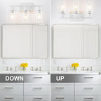 3 Light White Bathroom Light Fixtures Vanity Light Over Mirror Modern Wall - Image 7