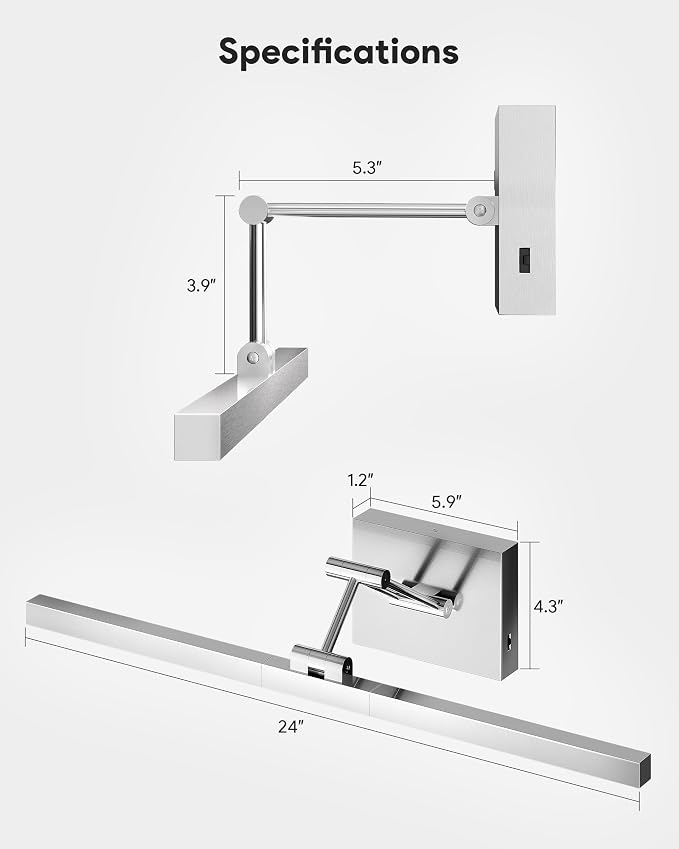 VONLUCE 24" LED Bathroom Vanity Light, 3CCT Modern LED Vanity Lights - Image 6