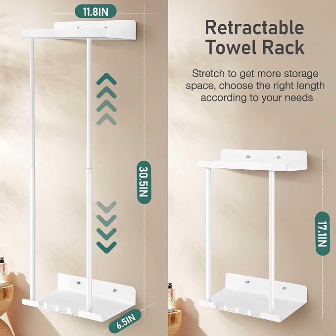 Hommtina Bathroom Towel Storage Black Towel Holder Bathroom Decor Aesthetic - Image 4