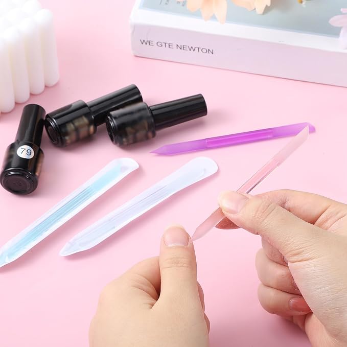 4 PCS Glass Cuticle Pusher Tool, Cuticle File, Dual Ended Manicure Stick - Image 6