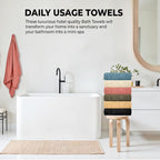 QUBA LINEN Hotel & Spa 100% Cotton Bath Towels Pack of 6, Ultra Soft, Quick Dry - Image 5