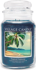 Village Candle Tropical Getaway, Large Apothecary Jar, Scented Candle, 21.25 oz. by VillageCandle