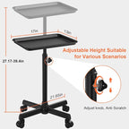 Salon Tray Cart Tattoo Tray Rolling Cart, Service Rolling Tray, Height - Image 5