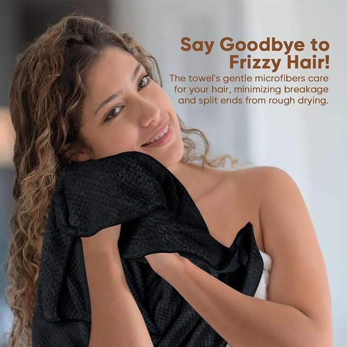 HOMEXCEL 5 Pack Large Microfiber Hair Towel Wrap - Image 3