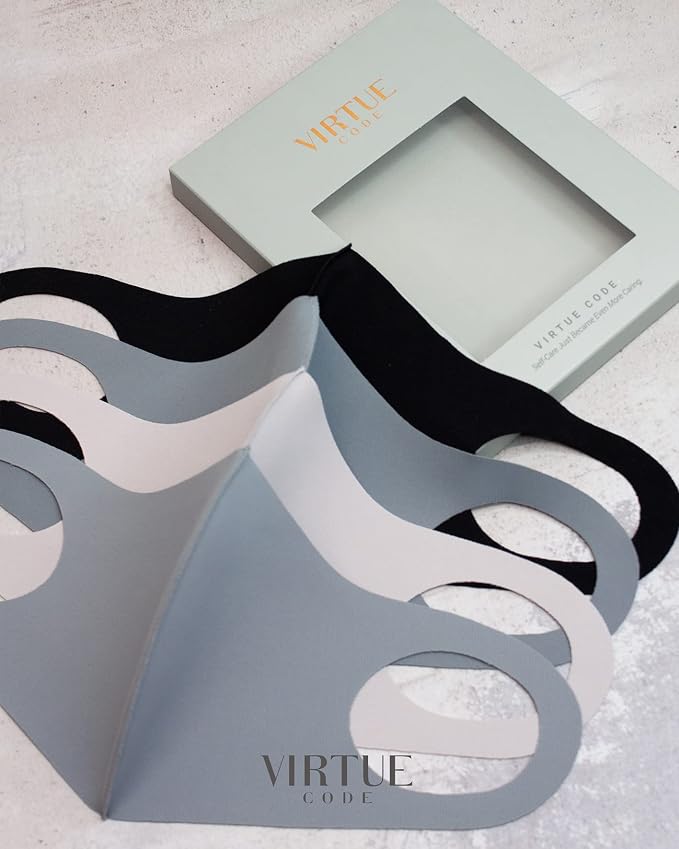 Virtue Code Second Skin Cloth Face Mask Pack. 4 Buttery Soft Masks Washable - Image 4