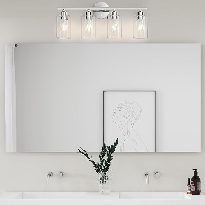 Espird Bathroom Vanity Light Fixtures Polished Chrome, 4 Lights Rustic - Image 7