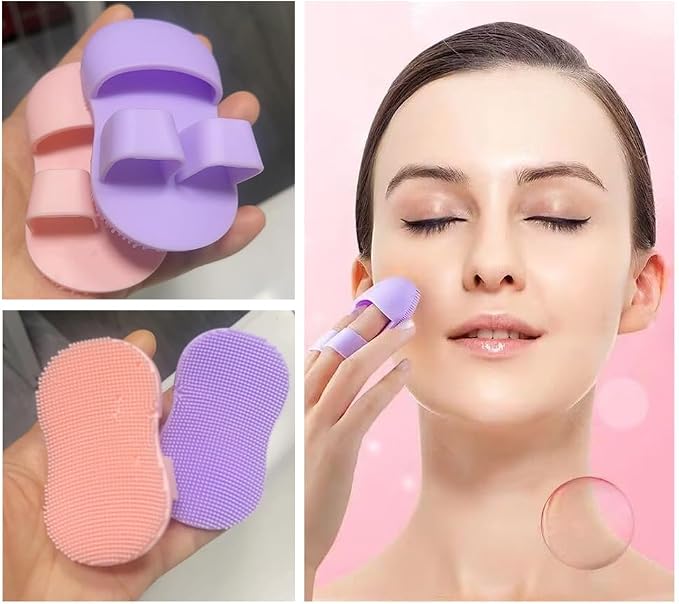 6 Pack Face Scrubber Mini Facial Brush Silicone Wash Exfoliator Finger Glove - Image 4