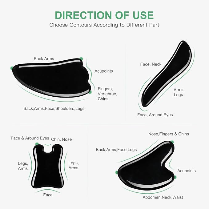 airogym Guasha Massage Tool, Natural Gua Sha Board, Acupuncture, Physical - Image 2