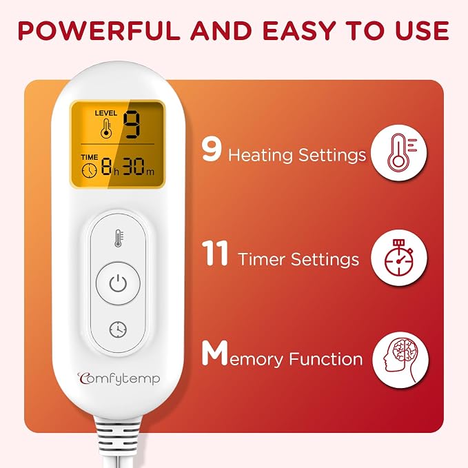 Heating Pad for Back, Comfytemp Mothers Day Gifts for Women Men Dad Mom - Image 3