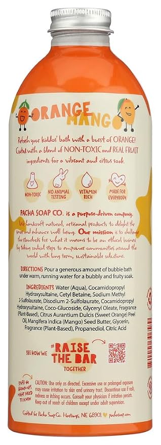 PACHA SOAP Kids Orange Mango Bubble Bath, 16 FZ - Image 4