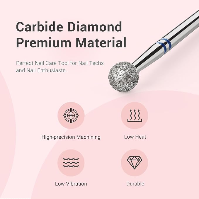 MelodySusie 4mm Ball Shape Cuticle Clean Nail Drill Bit 3/32'', Professional - Image 6