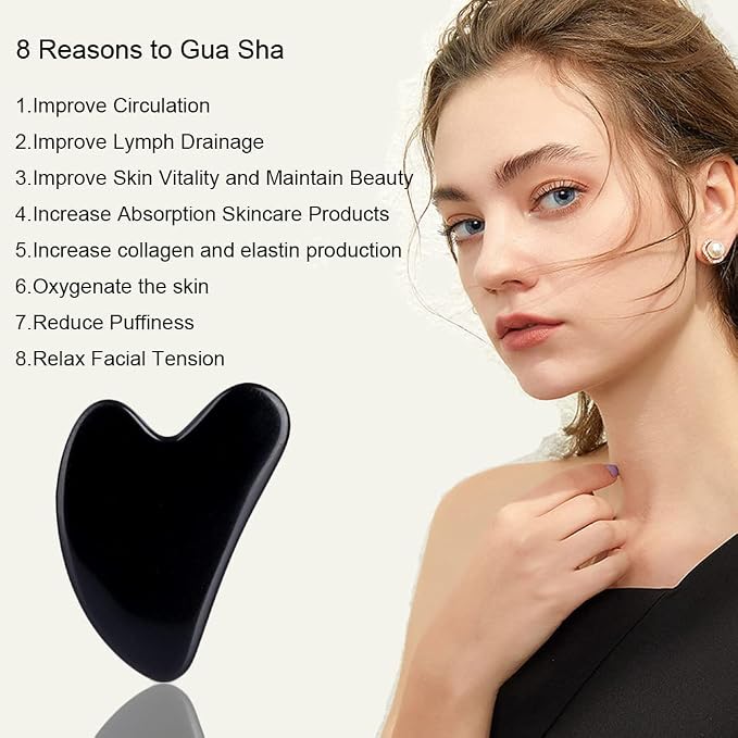 Ditind Gua Sha Facial Tools, Natural Jade Guasha Tool - Image 2