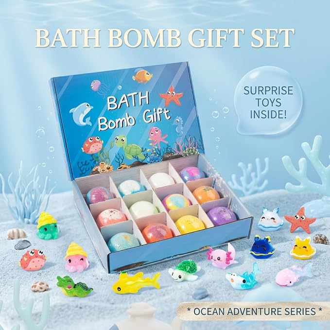 Bath Bombs with Surprise Inside, 6/12 Pack Fizzy Bubble Bath Gift Set, Dinosaur - Image 6