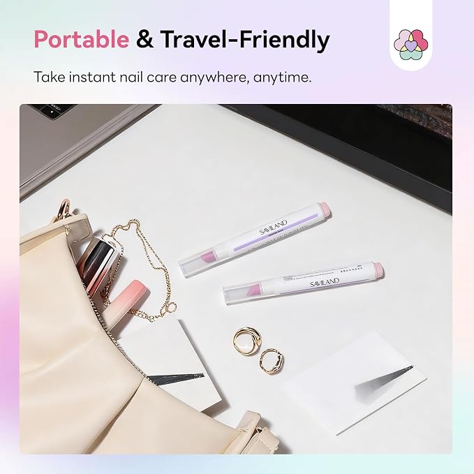 SAVILAND Cuticle Remover Pen: Ceramic Cuticle Pusher & Oil Pen 4.5ml Nail - Image 7