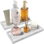 2PCS Bathroom Vanity Tray, 11.8 x 5 Inch Silicone Bathroom Counter Organizer by BLESWIN