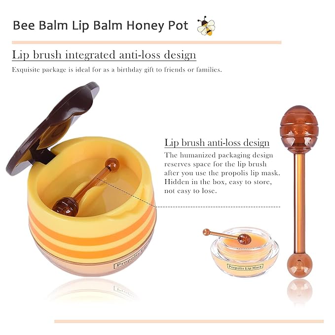2PCS Bee Lip Balm Honey Pot - Image 2