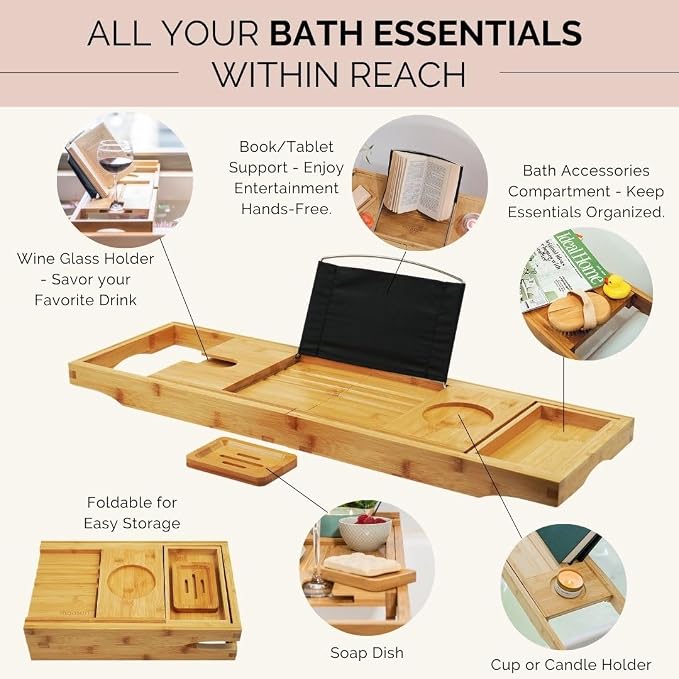 Bathtub Tray and Full Body Bath Pillow Set - Image 2