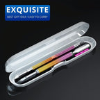 2PCS Metal Pink-Yellow Gradient Cuticle Pusher and Cutter Remover Salon Quality - Image 4