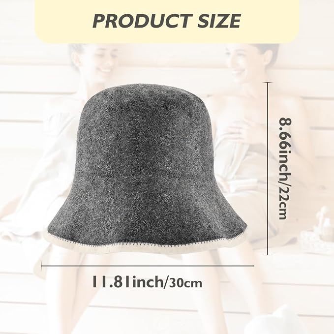 Wool Sauna Hat, Comfortable Soft Felt Wool Cap, Breathable Russian Banya Cap - Image 3