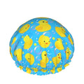 Yellow Rubber Ducks Shower Cap For Women Adjustable Double Waterproof Layers by Wizfuyq