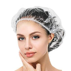 Auban 100PCS Disposable Shower Caps, Hair Cap Large Plastic Clear Thick by Auban