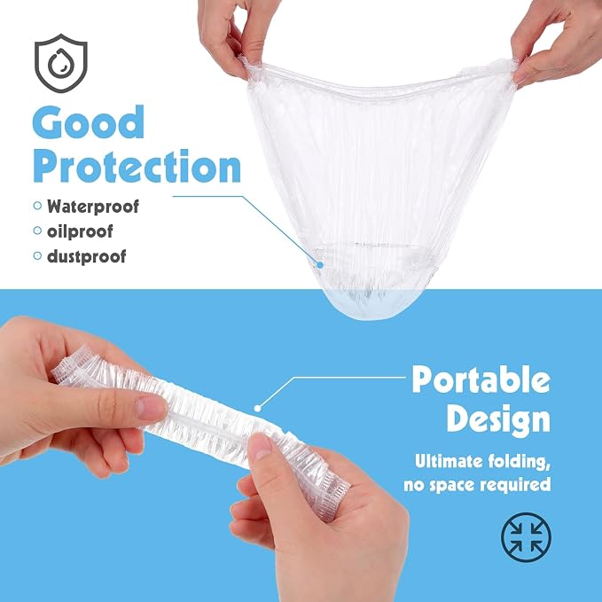 300 Pcs Disposable Shower Caps, 20.5In Large Plastic Bath Caps - Image 4