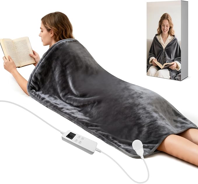 Extra Large Heating Pad for Back Pain Period Cramps Relief, King Size 59x27 by NautdutyHomeAssistProducts