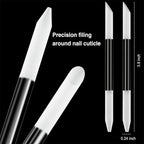 3 Pieces Glass Cuticle Pusher Cuticle Remover Glass Nail File Dual Ended - Image 3