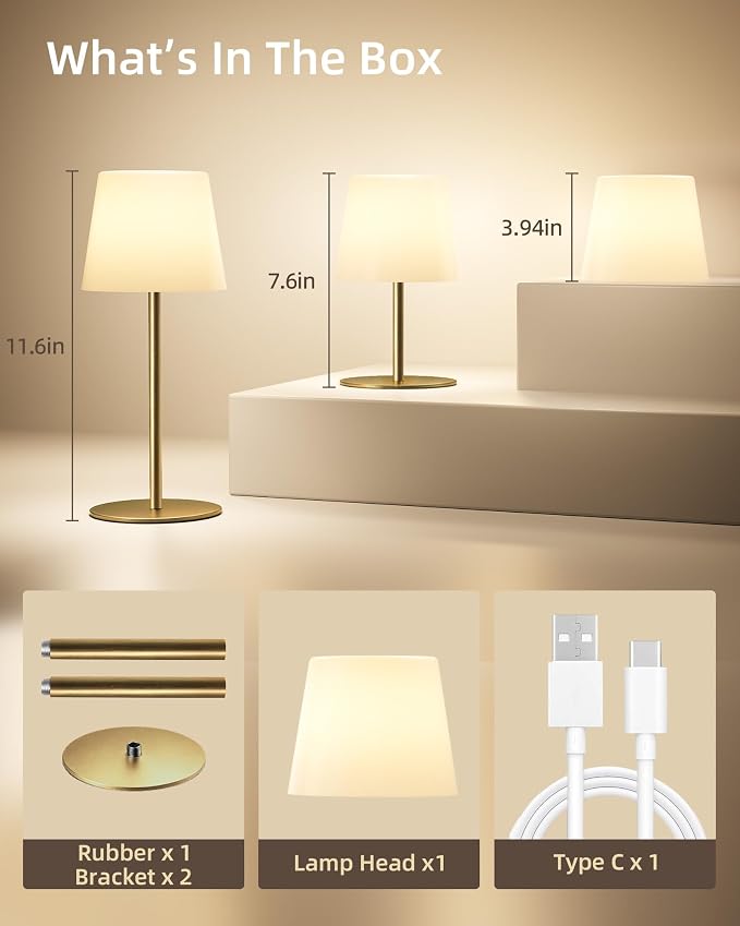 EZVALO Outdoor Cordless Table Lamp, IP65 Waterproof 4500mAh Rechargeble Shower - Image 8