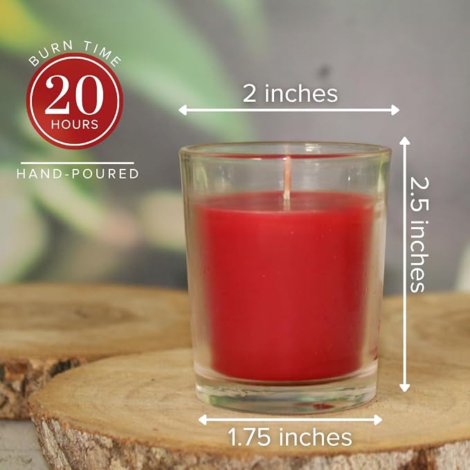Simply Soson Apple Spiced Fall Scented Votive Candles, Bulk Set of 24 Red - Image 2