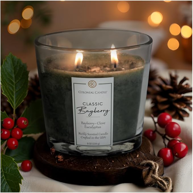 Colonial Candle Bayberry Scented Candle Jar, Highly Fragranced Candles by ColonialCandle