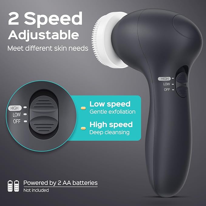 COSLUS Face Scrubber Facial Cleansing Brush: 2 Speed Adjustable Face Cleansing - Image 6
