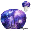 Starry Sky Reusable Shower Cap Milky Way Double Layer Waterproof Shower Caps by DELORIGIN