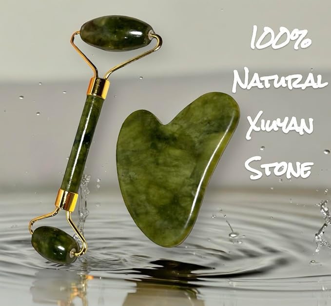 VIVIDUS Gua Sha and Jade Roller Set - Image 4