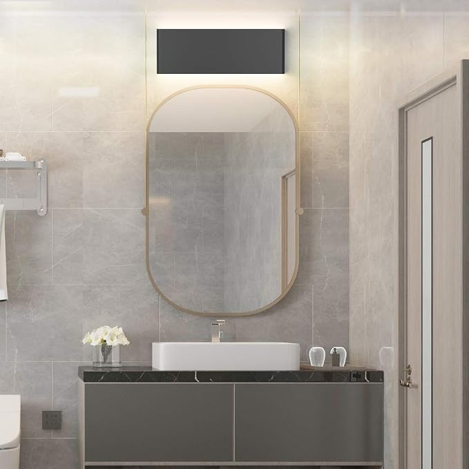 Aipsun 15.8in Matte Black Modern Vanity Light Up and Down LED Vanity Light - Image 3