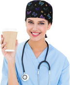 Working Cap Scrub Caps with Sweatband Adjustable Tie Back Hat Nurse Surgical - Image 4
