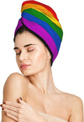 Gay Pride Rainbow Hair Towel Wrap Microfiber Fast Drying Hair Turban by DecorateYourLife