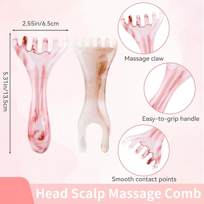 2 Pcs Head Massager Scalp Massager Tool, Six Claw Massage Comb - Image 2