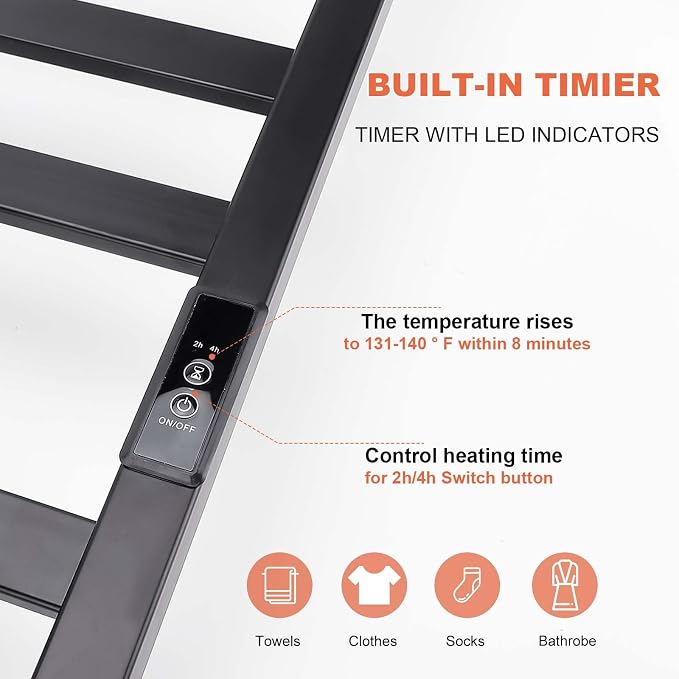 Towel Warmer Heated Towel Rack-Bar - Image 3