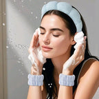 2Pcs Spa Headband for Washing Face & 1 Pair Wristband Set - Image 2