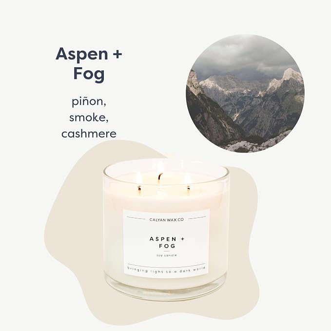 Calyan Wax Co. Aspen & Fog 3 Wick Scented Candle - Image 2