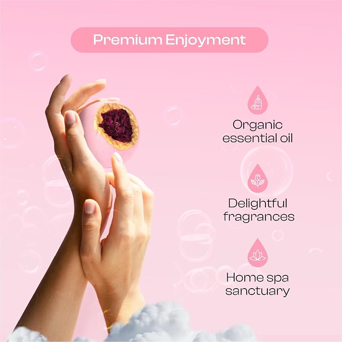 Bath Bombs for Women, Gift Set of 6 Fizzies Luxury Large Size - Image 2