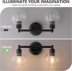 Bathroom Light Fixtures, 2-Light Modern Bathroom Vanity Light, Wall Lights Over - Image 4