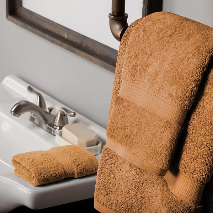 SUPERIOR Egyptian Cotton Pile 3 Piece Towel Set, Includes 1 Bath, 1 Hand - Image 7